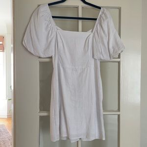 Puff Sleeve Linen Dress